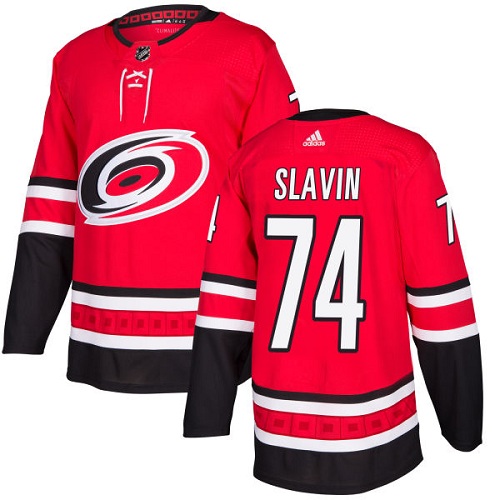 Adidas Hurricanes #74 Jaccob Slavin Red Home Authentic Stitched NHL Jersey
